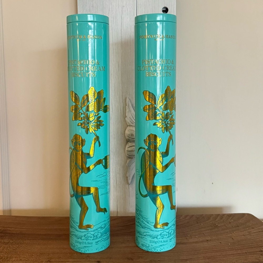 Fortnum & Mason Pistachio & Clotted Cream Biscuits Tins, Set of 2